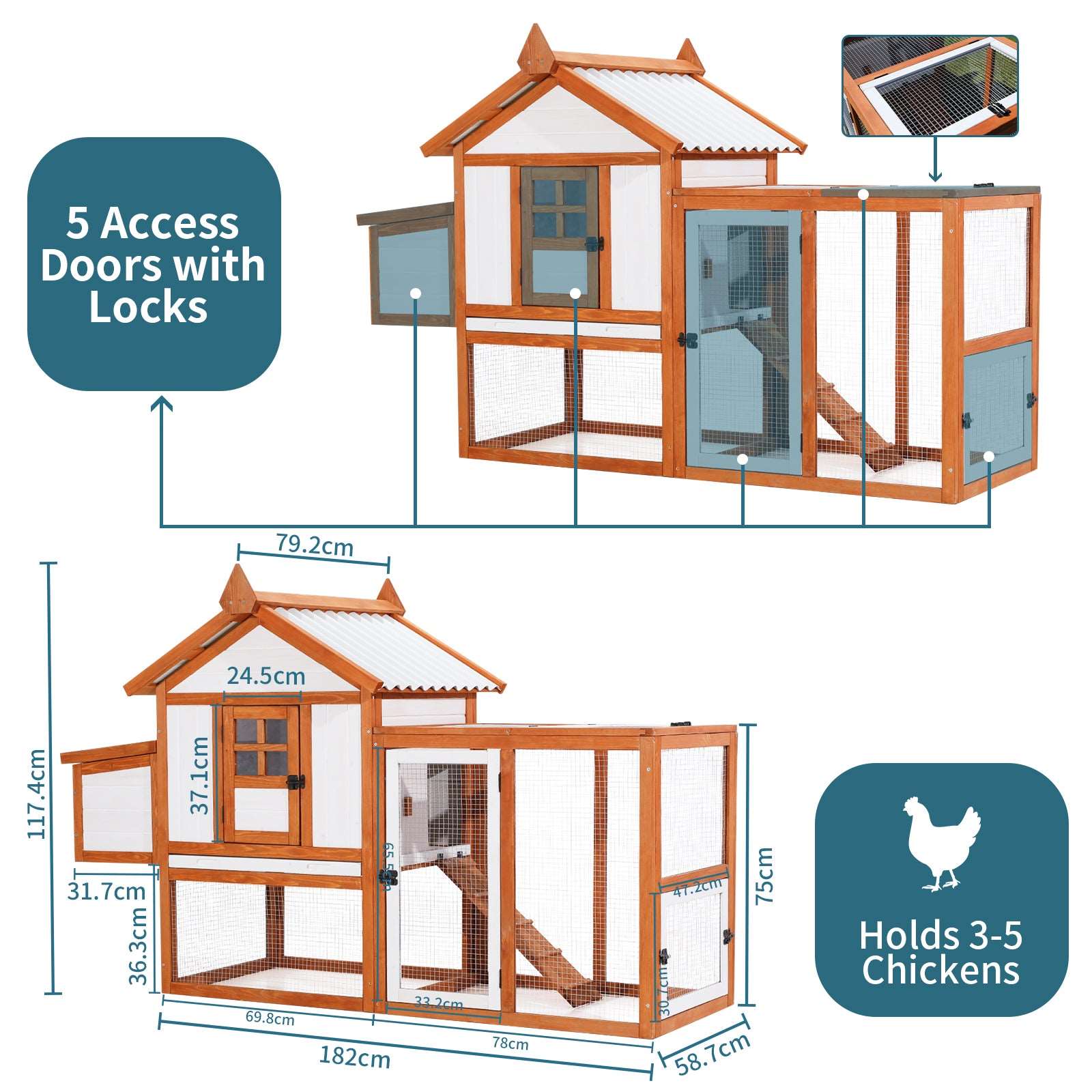 PETSFIT Outdoor Wooden Dog House