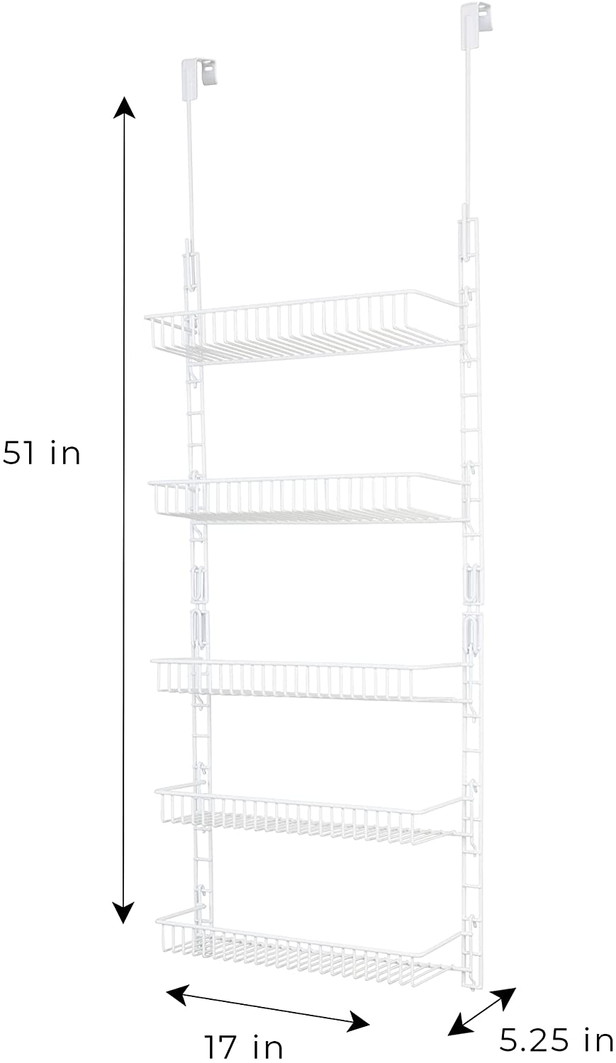 Over-The-Door Metal Wire Pantry Organizer Rack