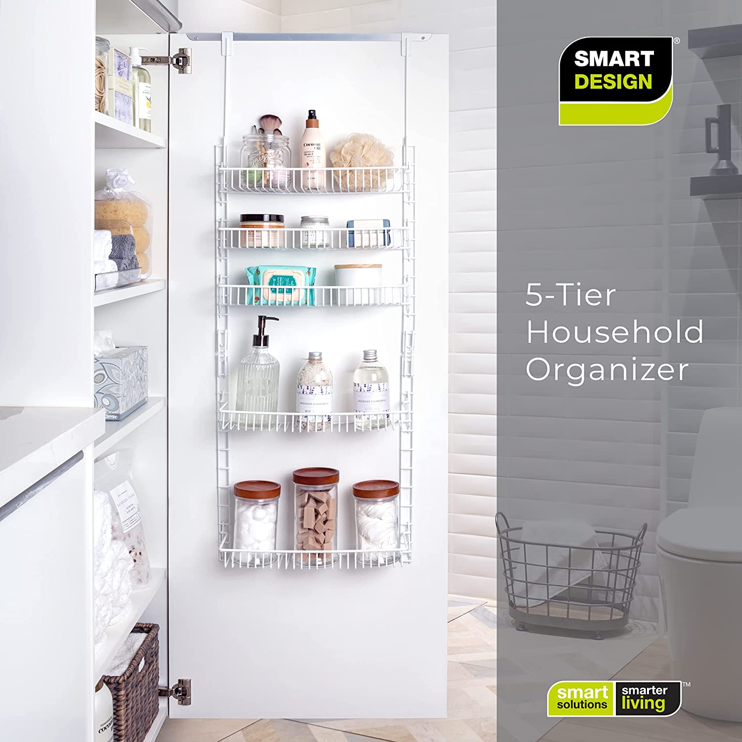 Over-The-Door Metal Wire Pantry Organizer Rack