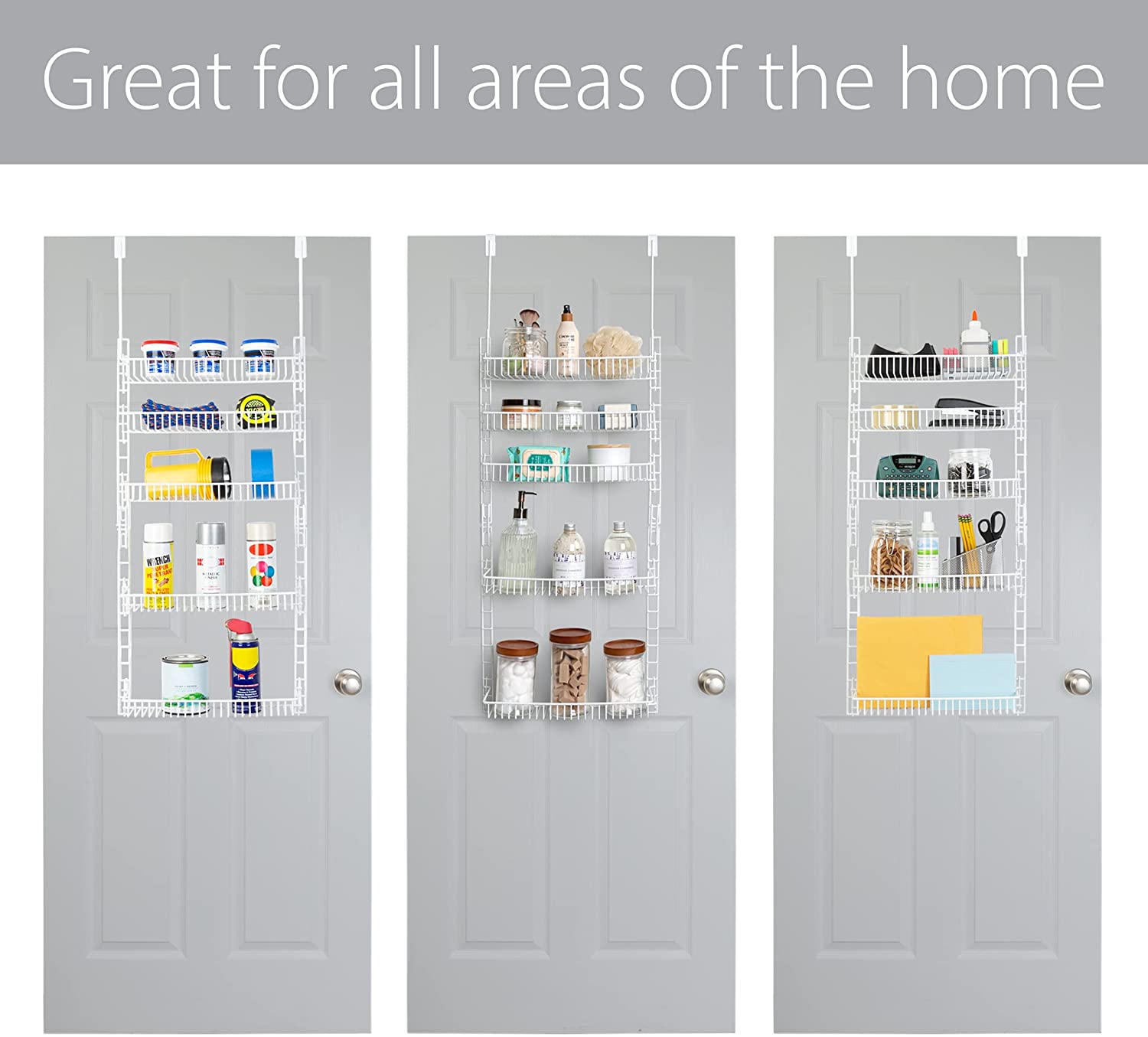 Over-The-Door Metal Wire Pantry Organizer Rack