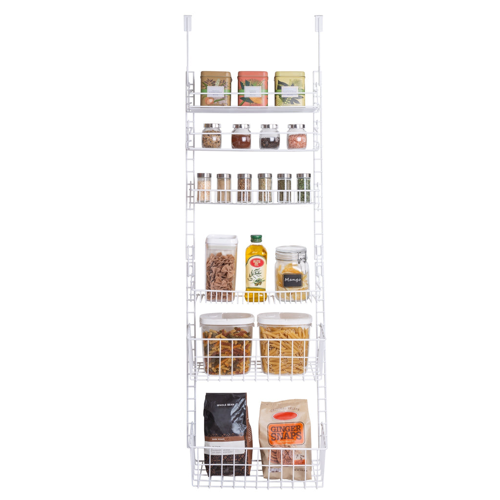 Over-The-Door Metal Wire Pantry Organizer Rack