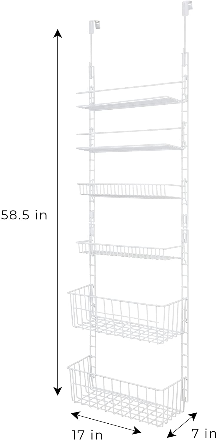 Over-The-Door Metal Wire Pantry Organizer Rack