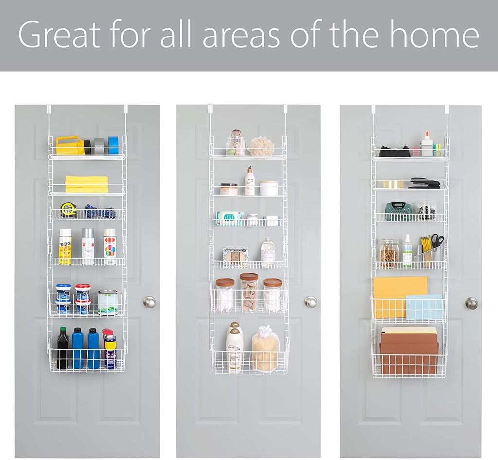 Over-The-Door Metal Wire Pantry Organizer Rack