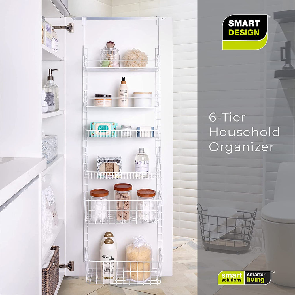 Over-The-Door Metal Wire Pantry Organizer Rack