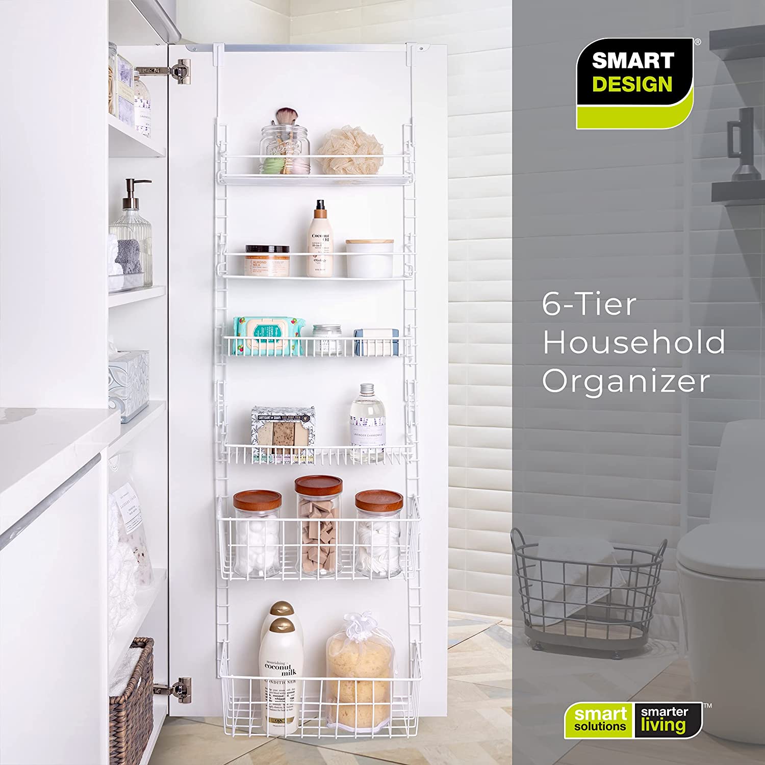 Over-The-Door Metal Wire Pantry Organizer Rack