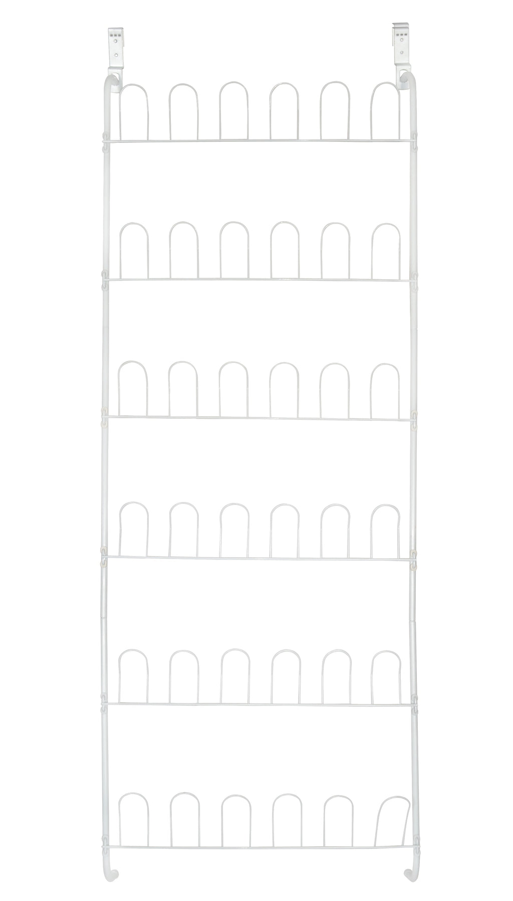 Over-The-Door Steel Metal Shoe Rack w/Hooks