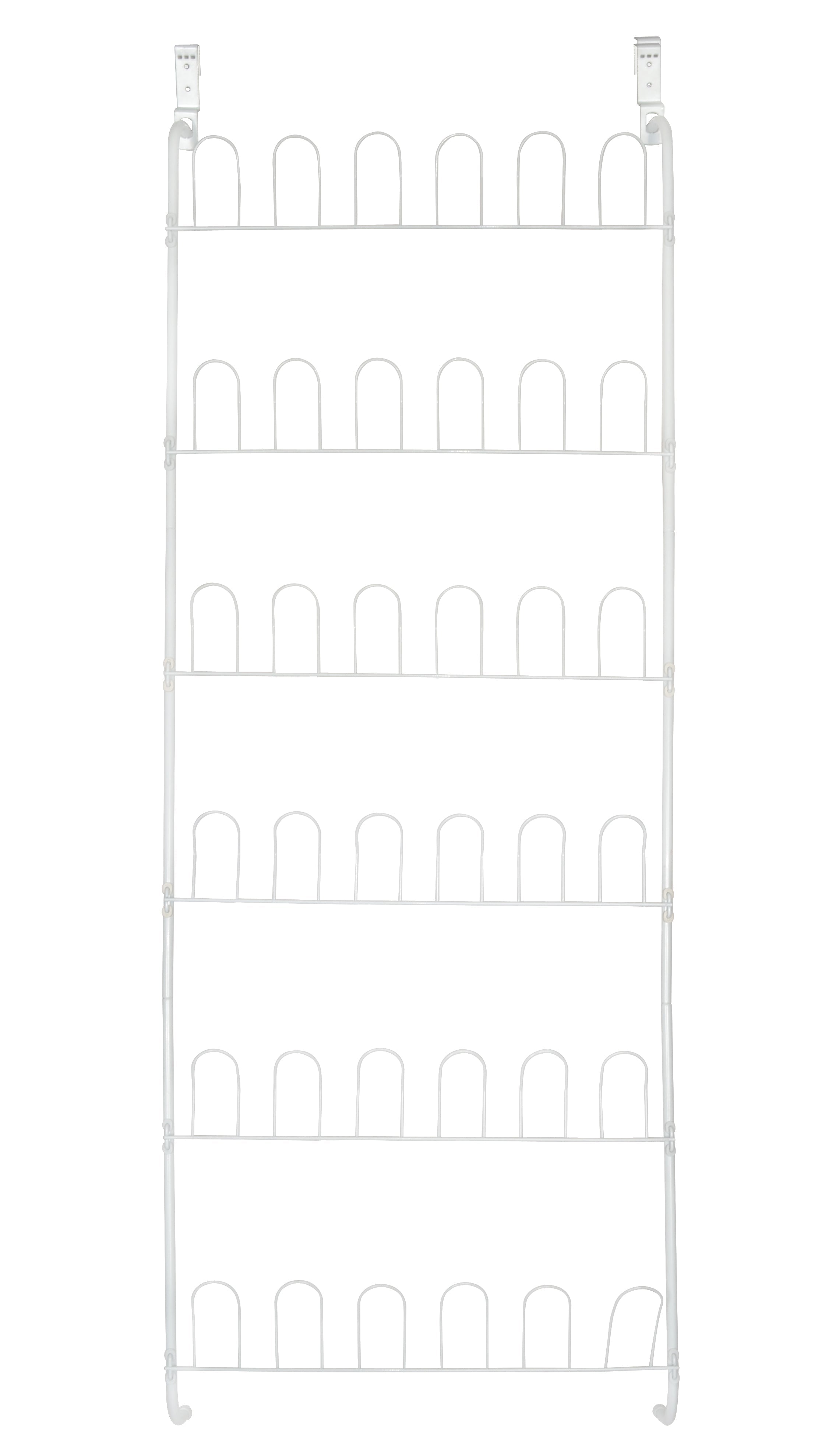 Over-The-Door Steel Metal Shoe Rack w/Hooks