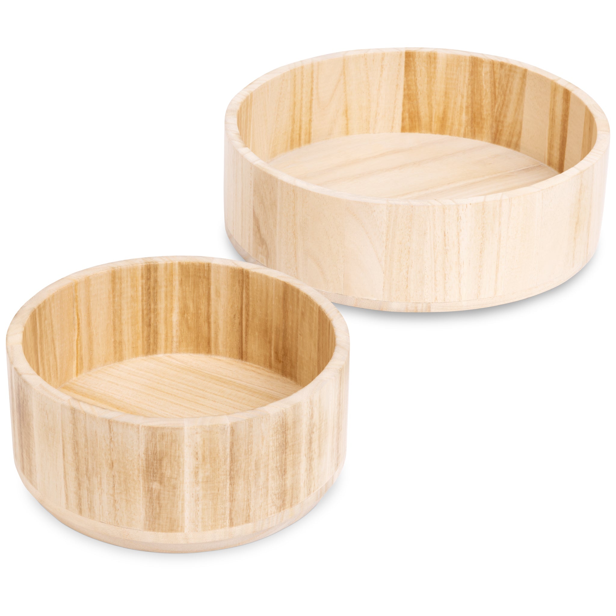 Paulownia Wood Turntable Organizer, Set of 2