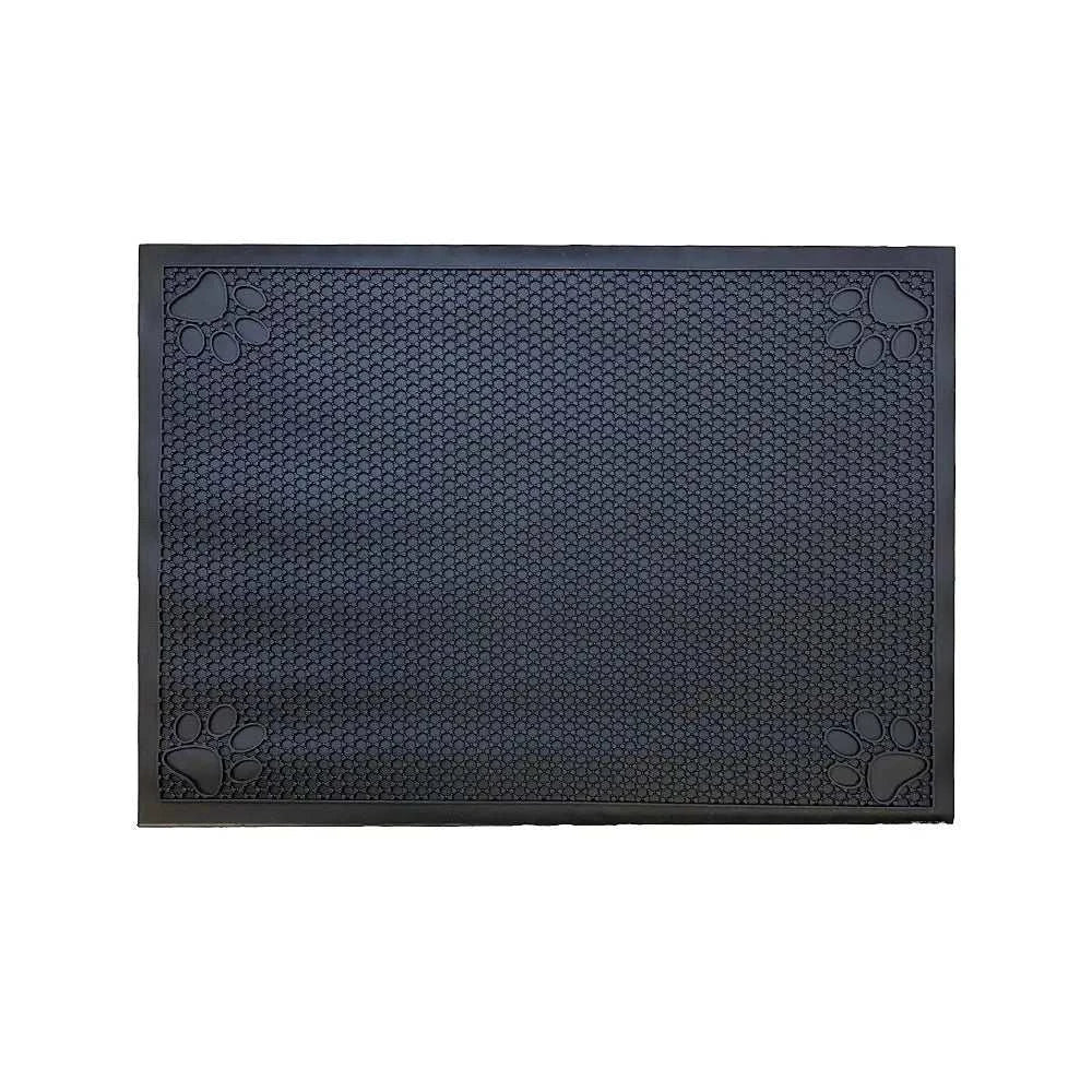 Formosa Covers Pet Feeding Cat Litter Catcher Non-Slip Mat Waterproof Large 23"L x 36"W Jet Black