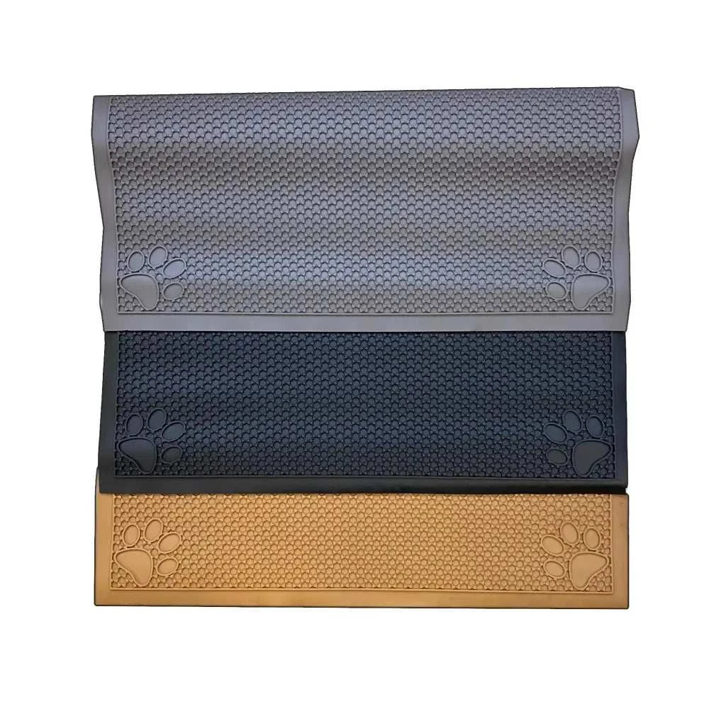 Formosa Covers Pet Feeding Cat Litter Catcher Non-Slip Mat Waterproof Large 23"L x 36"W Jet Black
