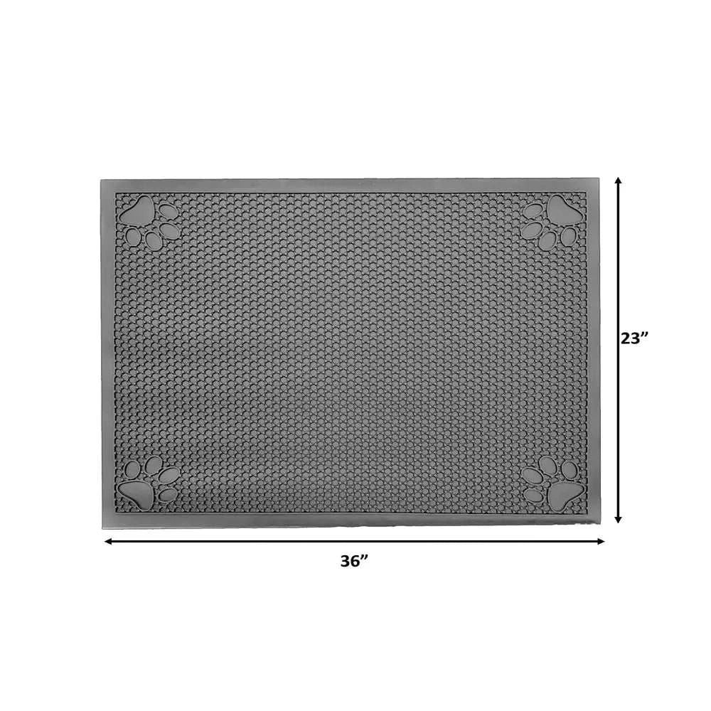 Pet Feeding Cat Litter Catcher Non-Slip Mat Waterproof Large 23"L x 36"W Slate Grey