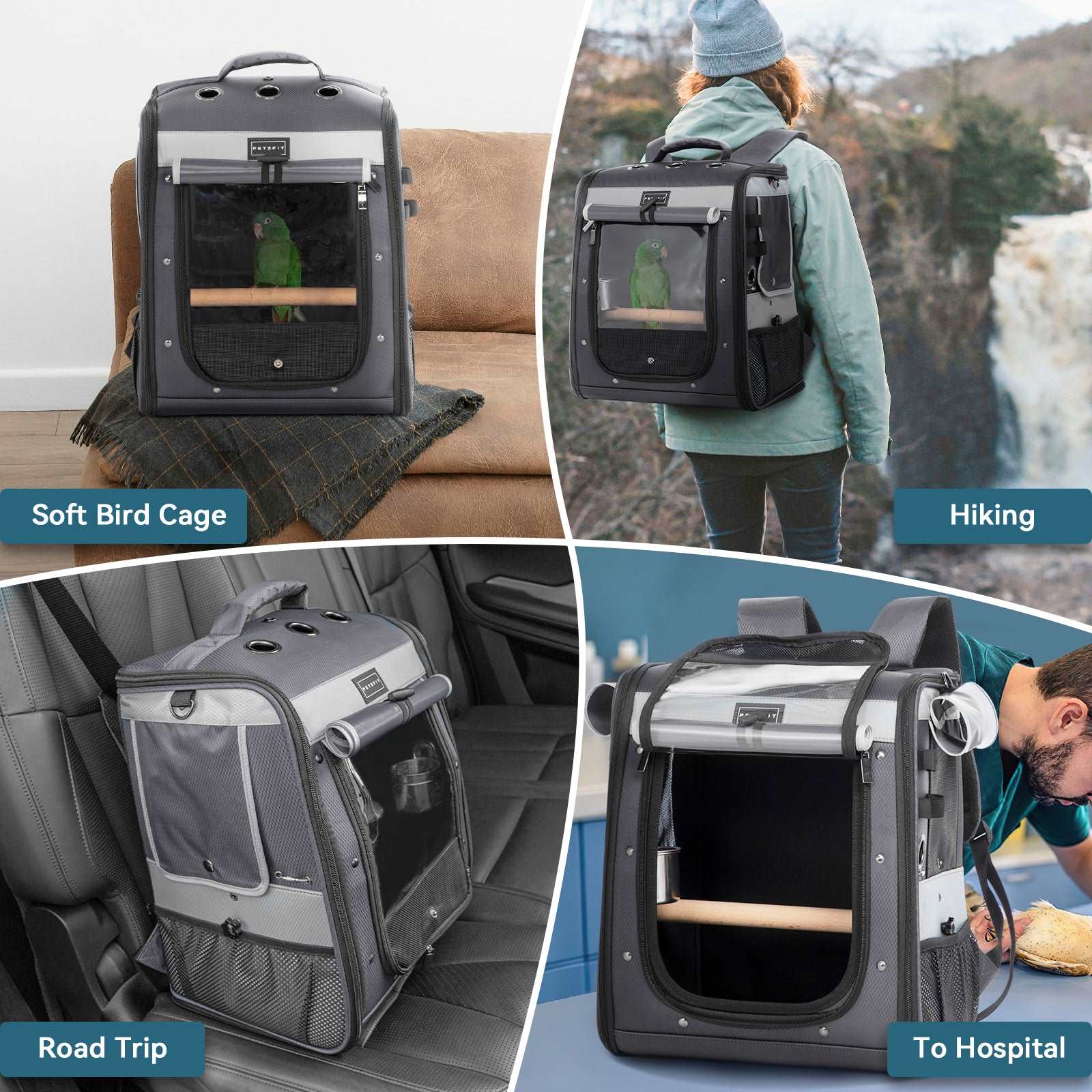 PETSFIT Bird Carrier Backpack