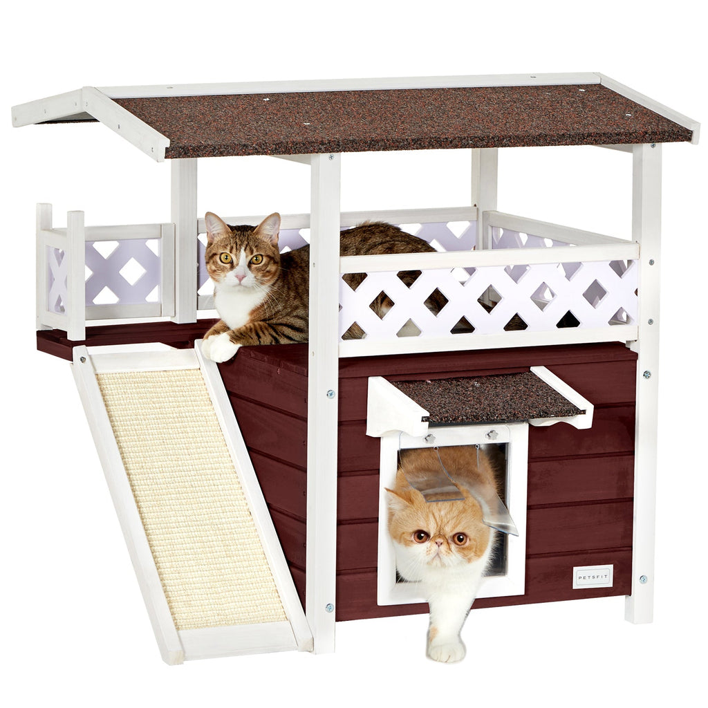 PETSFIT Cat House for Outdoor Feral Cat Shelter