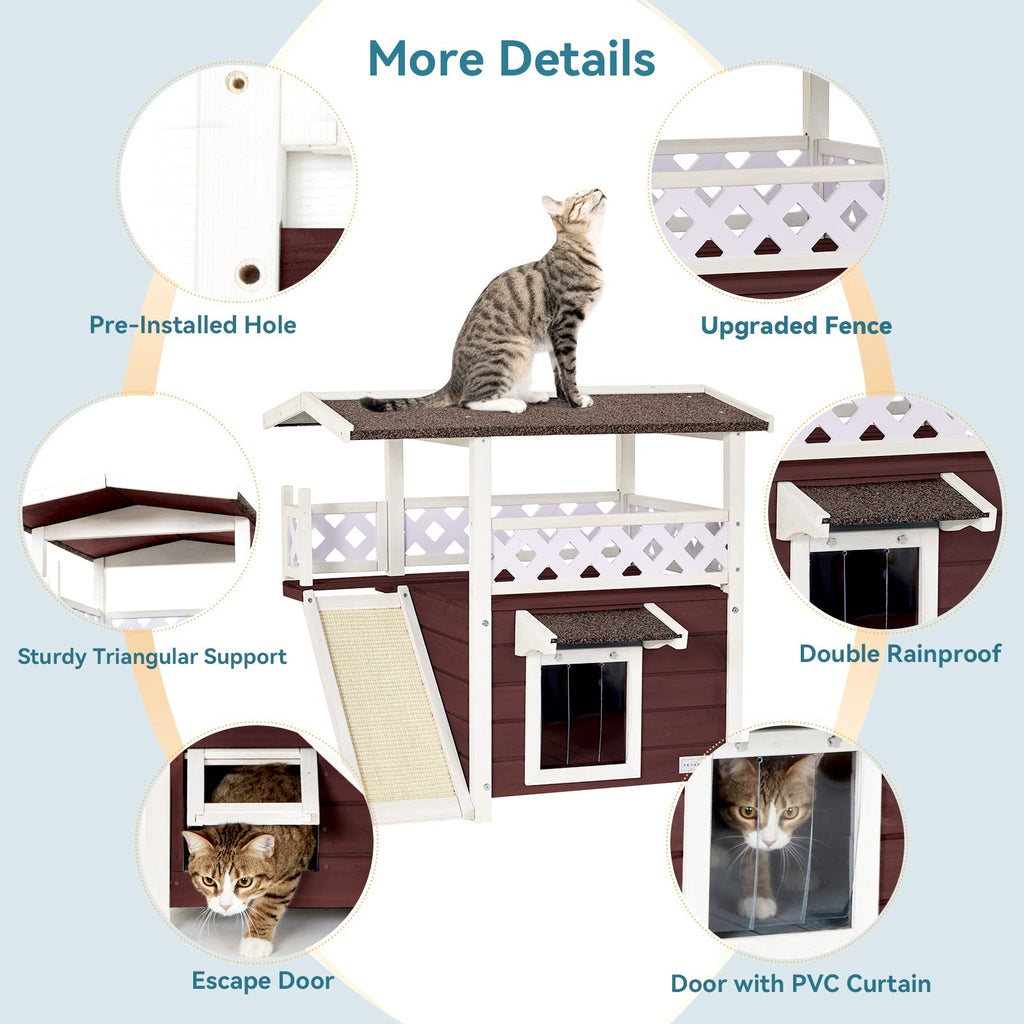 PETSFIT Cat House for Outdoor Feral Cat Shelter