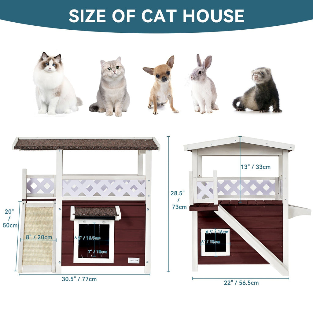 PETSFIT Cat House for Outdoor Feral Cat Shelter