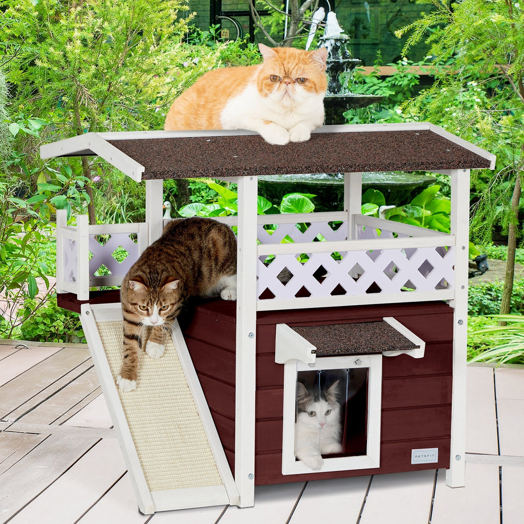 PETSFIT Cat House for Outdoor Feral Cat Shelter