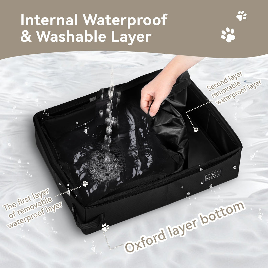 PETSFIT Upgrade Portable Travel Cat Litter Box