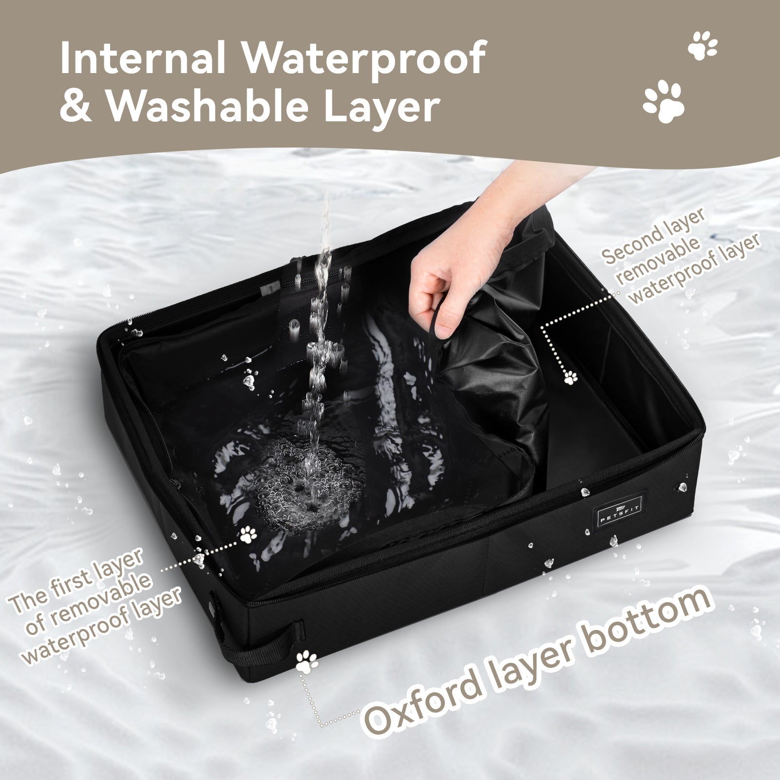 PETSFIT Upgrade Portable Travel Cat Litter Box