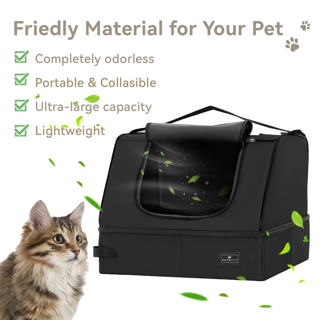 PETSFIT Upgrade Portable Travel Cat Litter Box