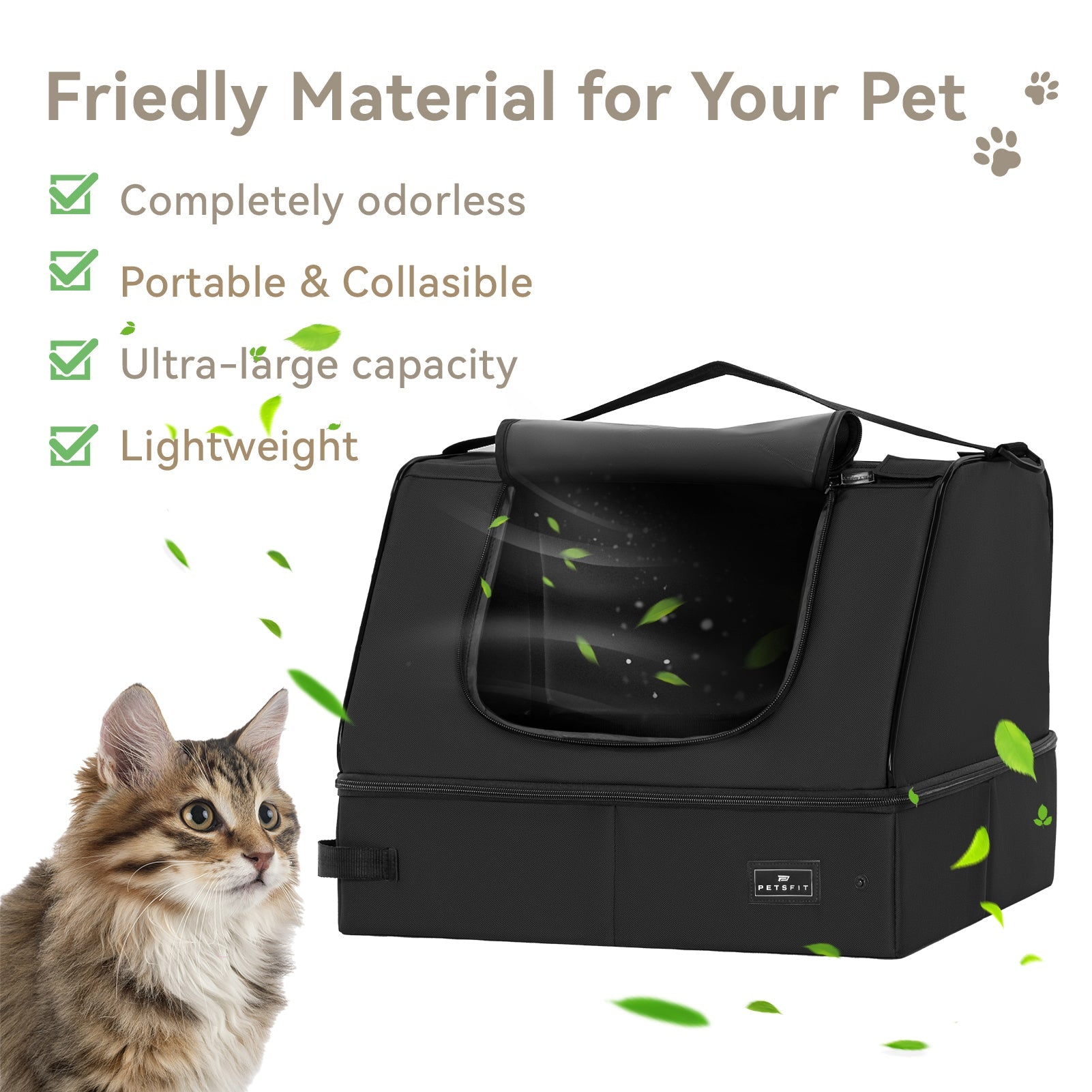 PETSFIT Upgrade Portable Travel Cat Litter Box