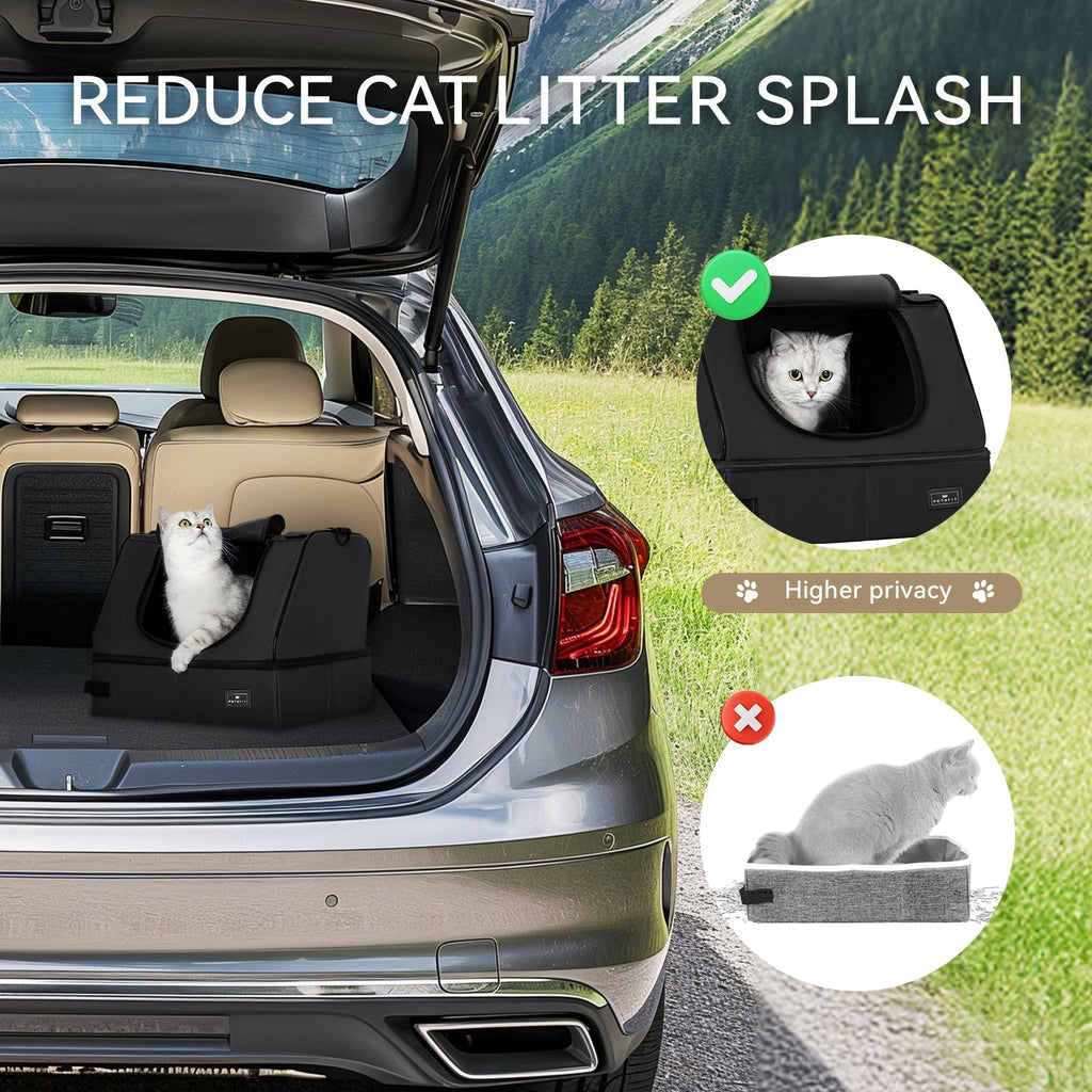 PETSFIT Upgrade Portable Travel Cat Litter Box