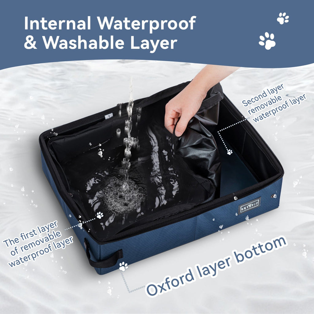PETSFIT Upgrade Portable Travel Cat Litter Box
