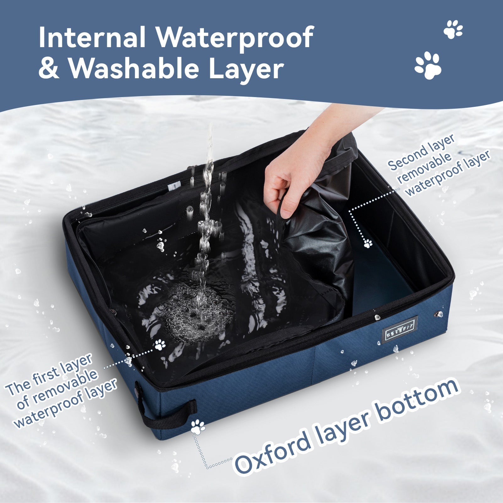 PETSFIT Upgrade Portable Travel Cat Litter Box