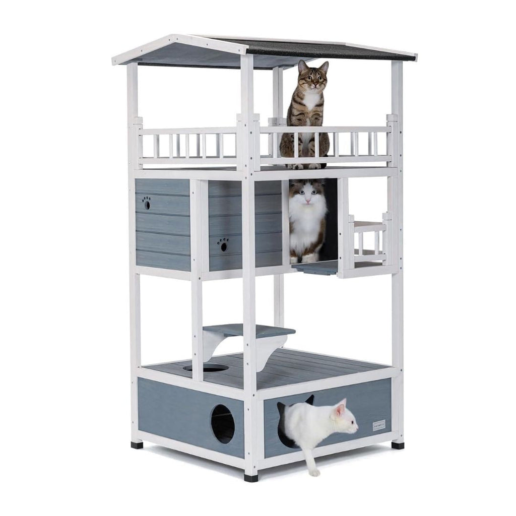 PETSFIT Outdoor Cat House Cat Tree Cat Condo Cat Shelter