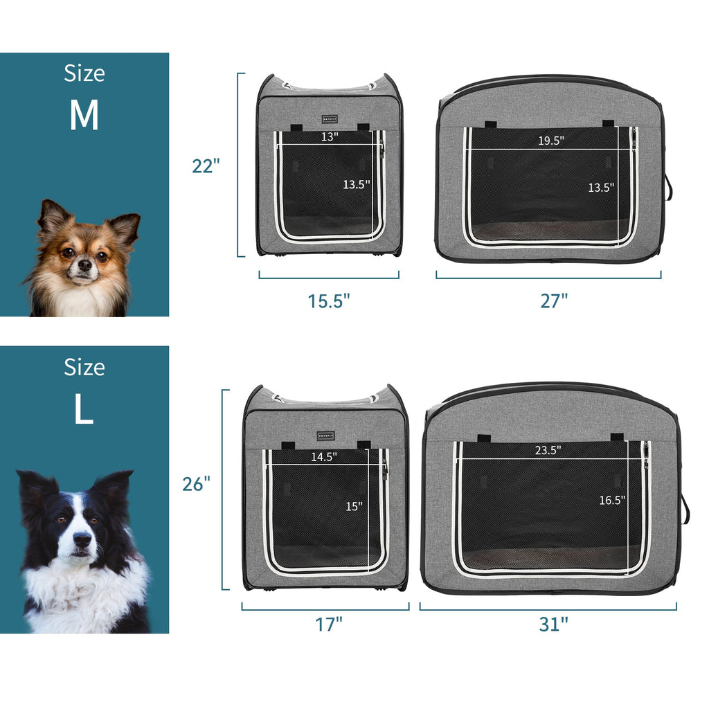 PETSFIT Travel Dog Crate Collapsible Dog Kennel Collapsible