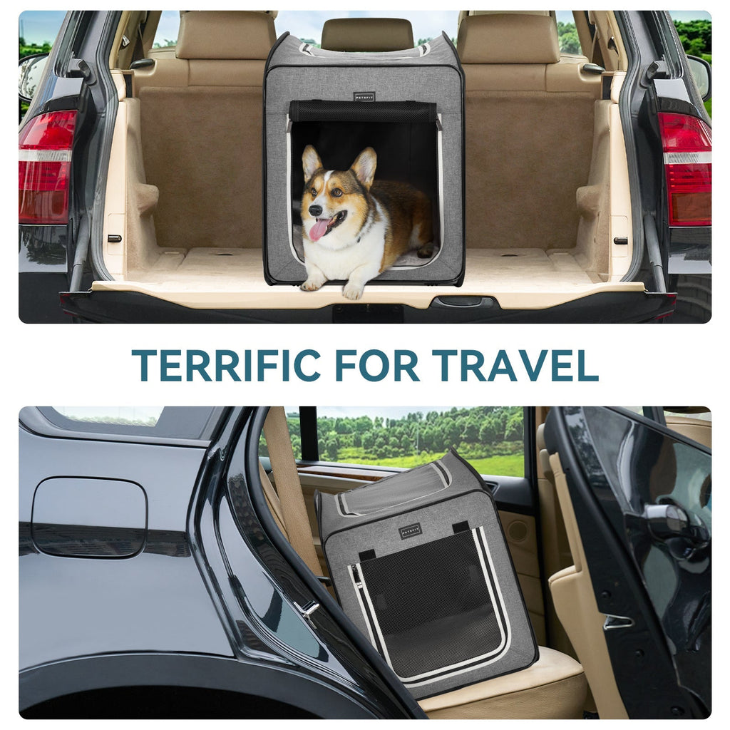 PETSFIT Travel Dog Crate Collapsible Dog Kennel Collapsible