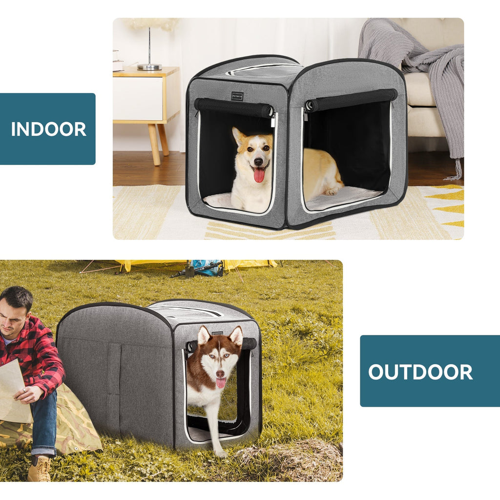 PETSFIT Travel Dog Crate Collapsible Dog Kennel Collapsible
