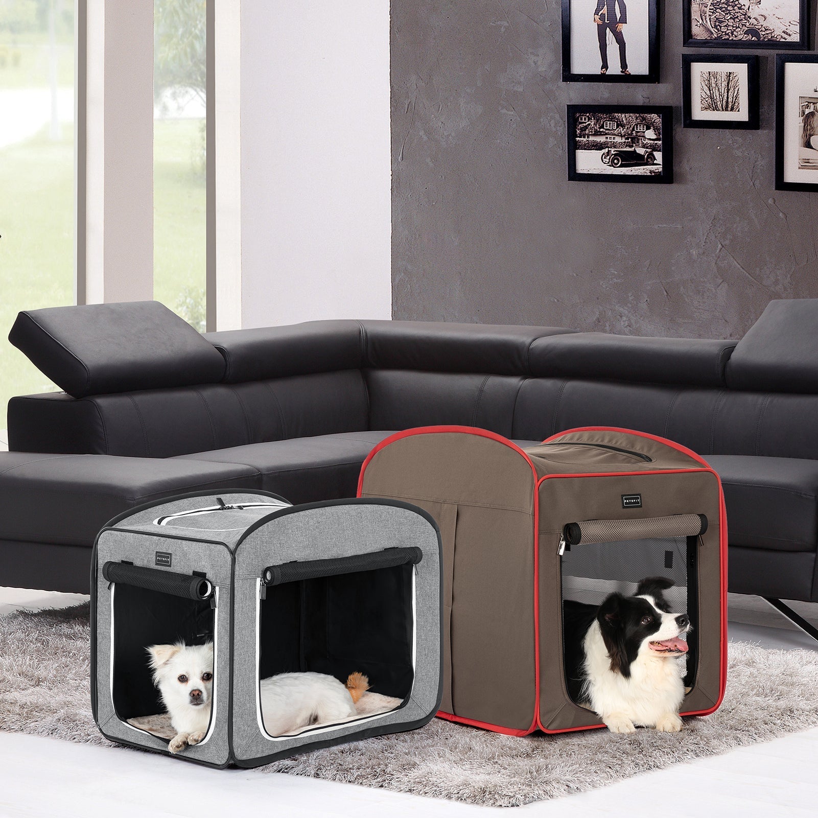 PETSFIT Travel Dog Crate Collapsible Dog Kennel Collapsible
