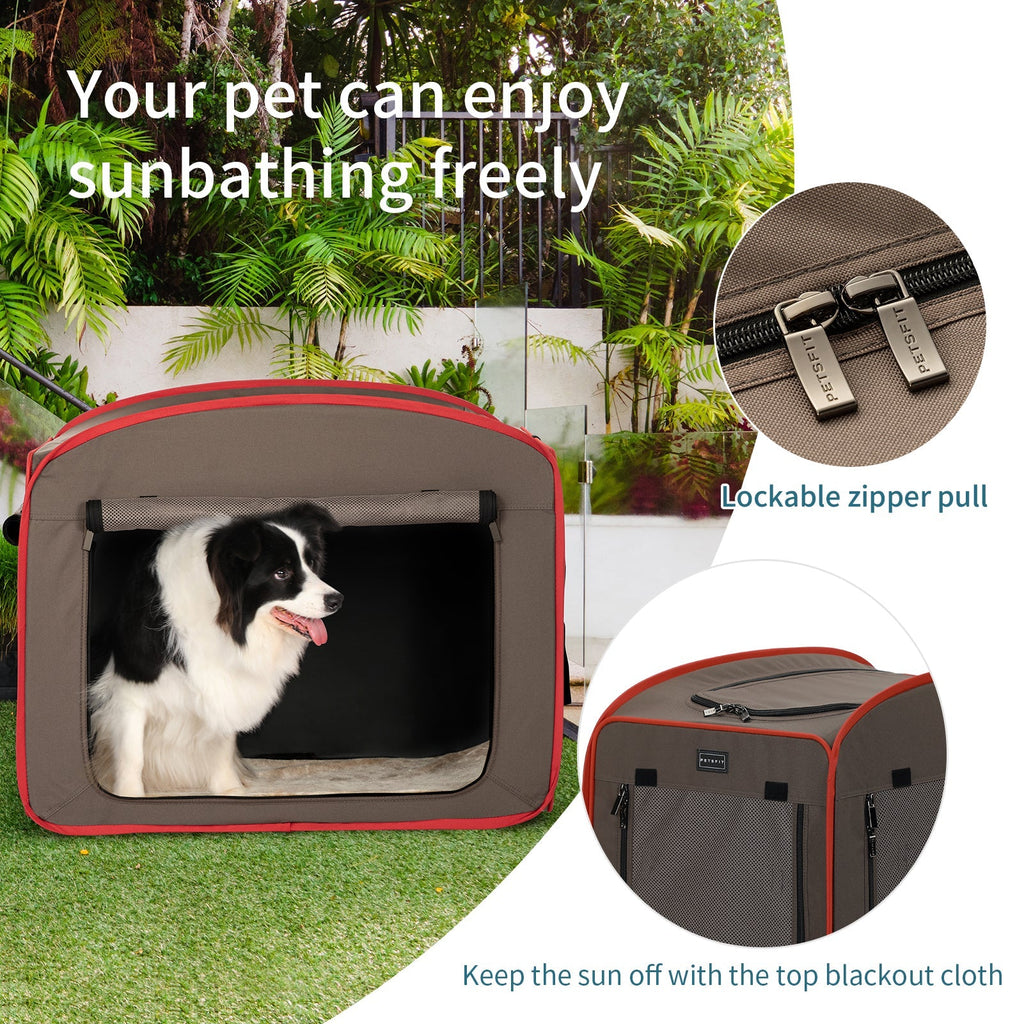 PETSFIT Travel Dog Crate Collapsible Dog Kennel Collapsible