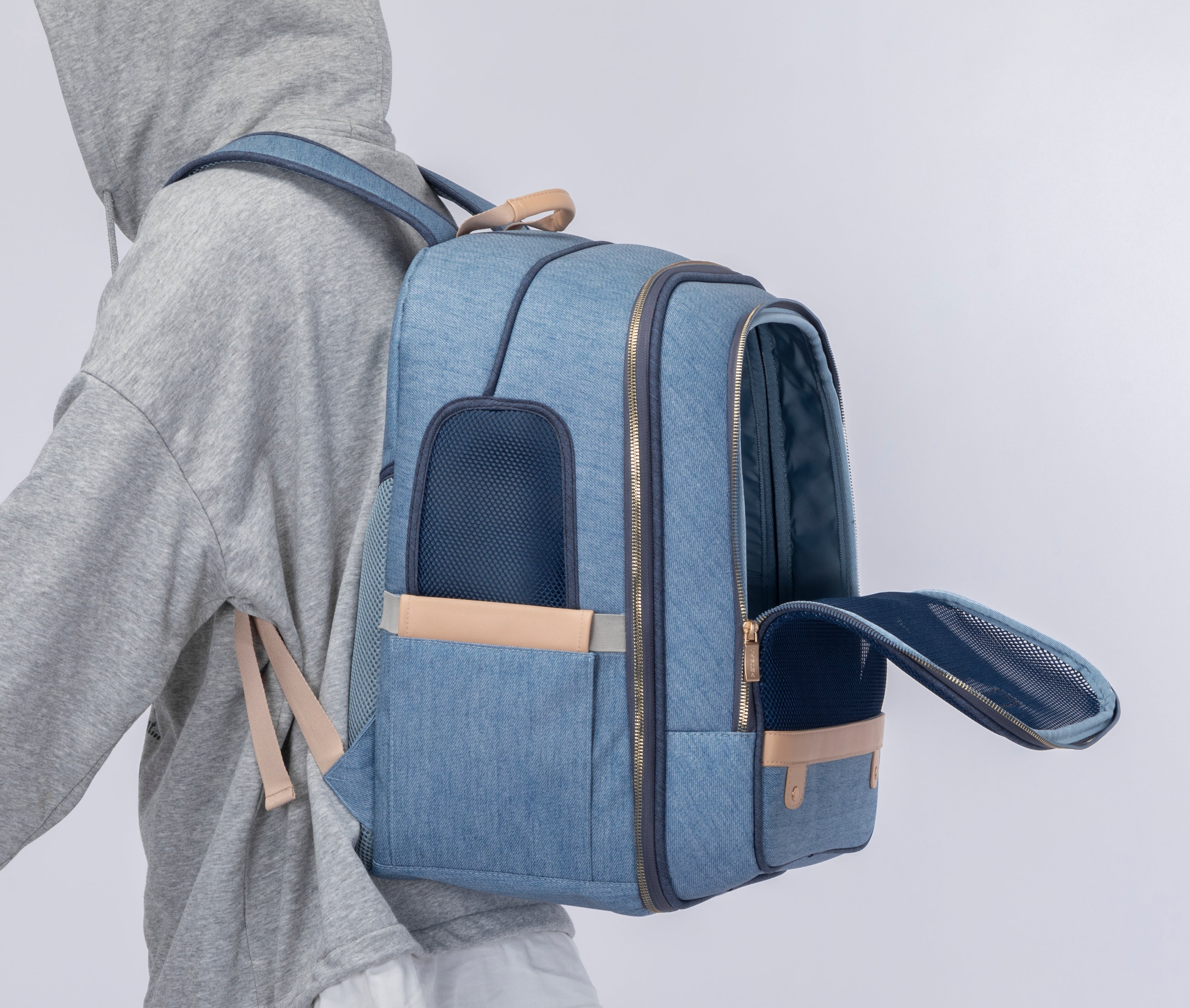 PETSFIT Vira Blazer Pet Denim Blue Backpack