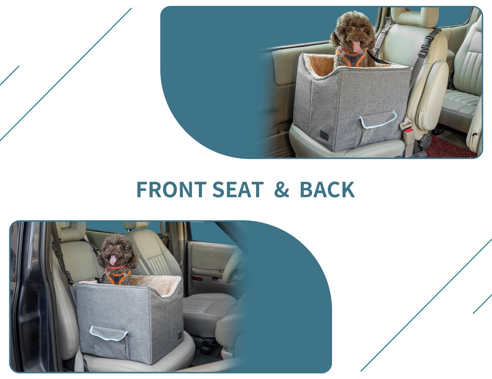 PETSFIT Dog Booster Car Seat For Pet Travel with Safety Belt