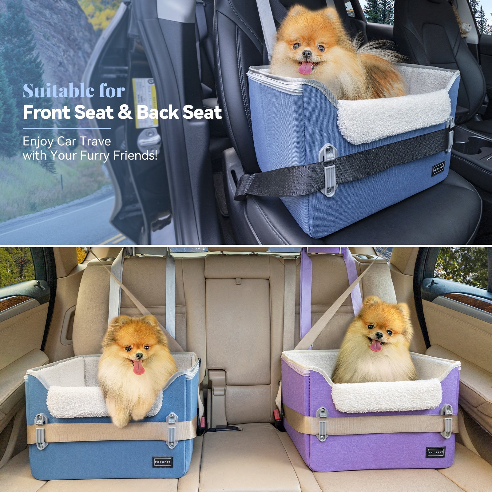 PETSFIT Dog Car Seats for Small Dogs Puppy Stable Pet Car Seat
