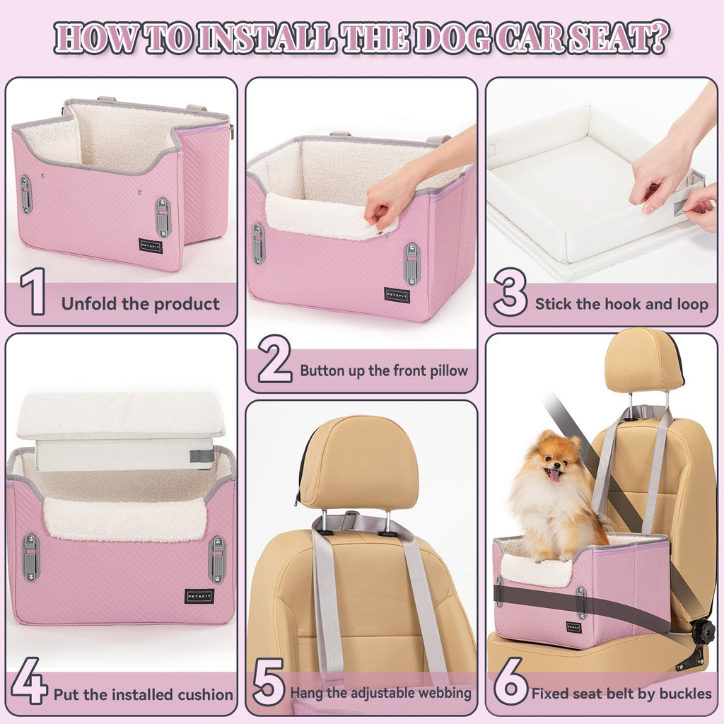 PETSFIT Dog Car Seat Pink