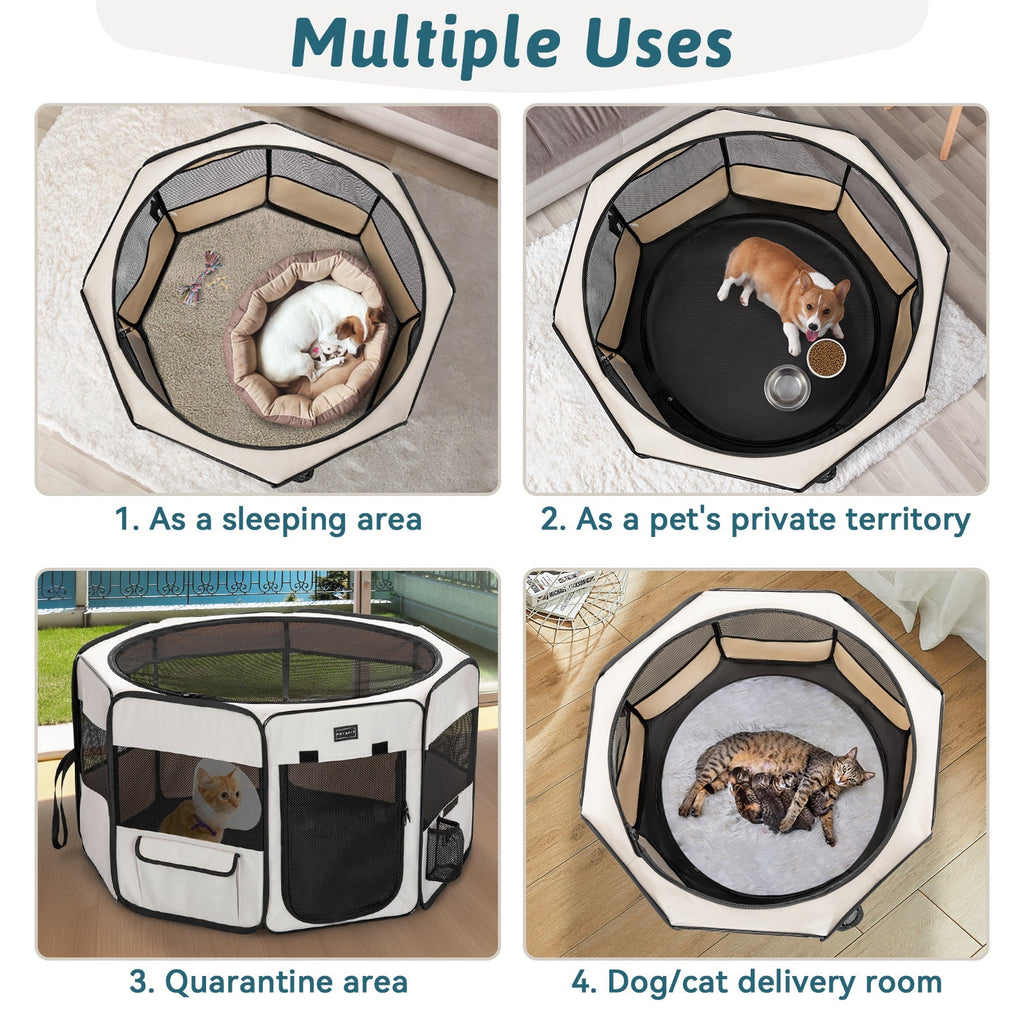 PETSFIT Dog Playpen for Small Medium Dogs