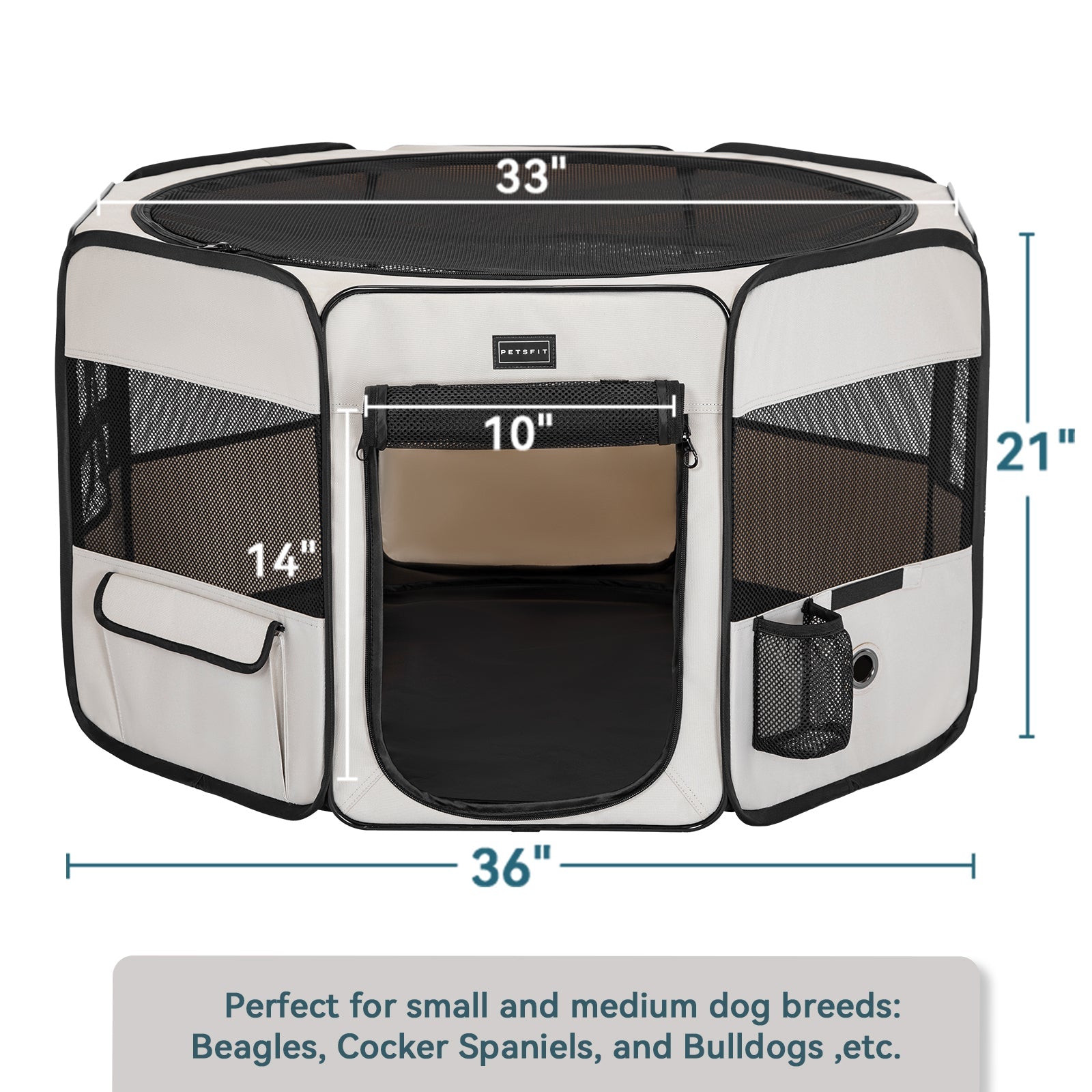 PETSFIT Dog Playpen for Small Medium Dogs