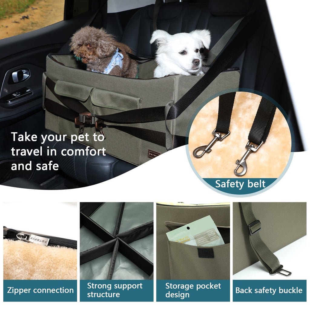 PETSFIT Dog Booster Seat for Medium Dog or 2 Small Dogs or Large Dog up to 55 lb
