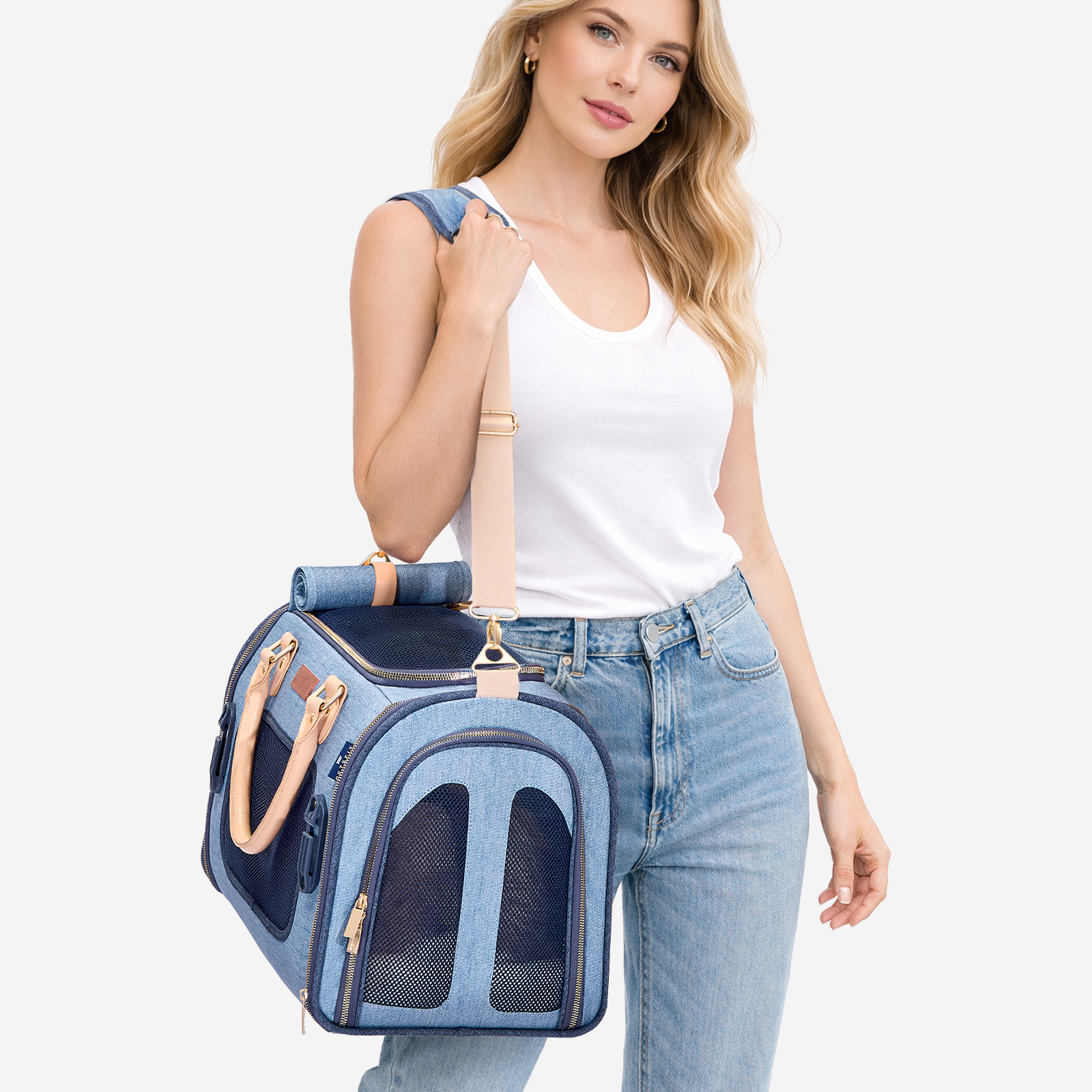 PETSFIT Vira Blazer Denim Style Pet Carrier Bag
