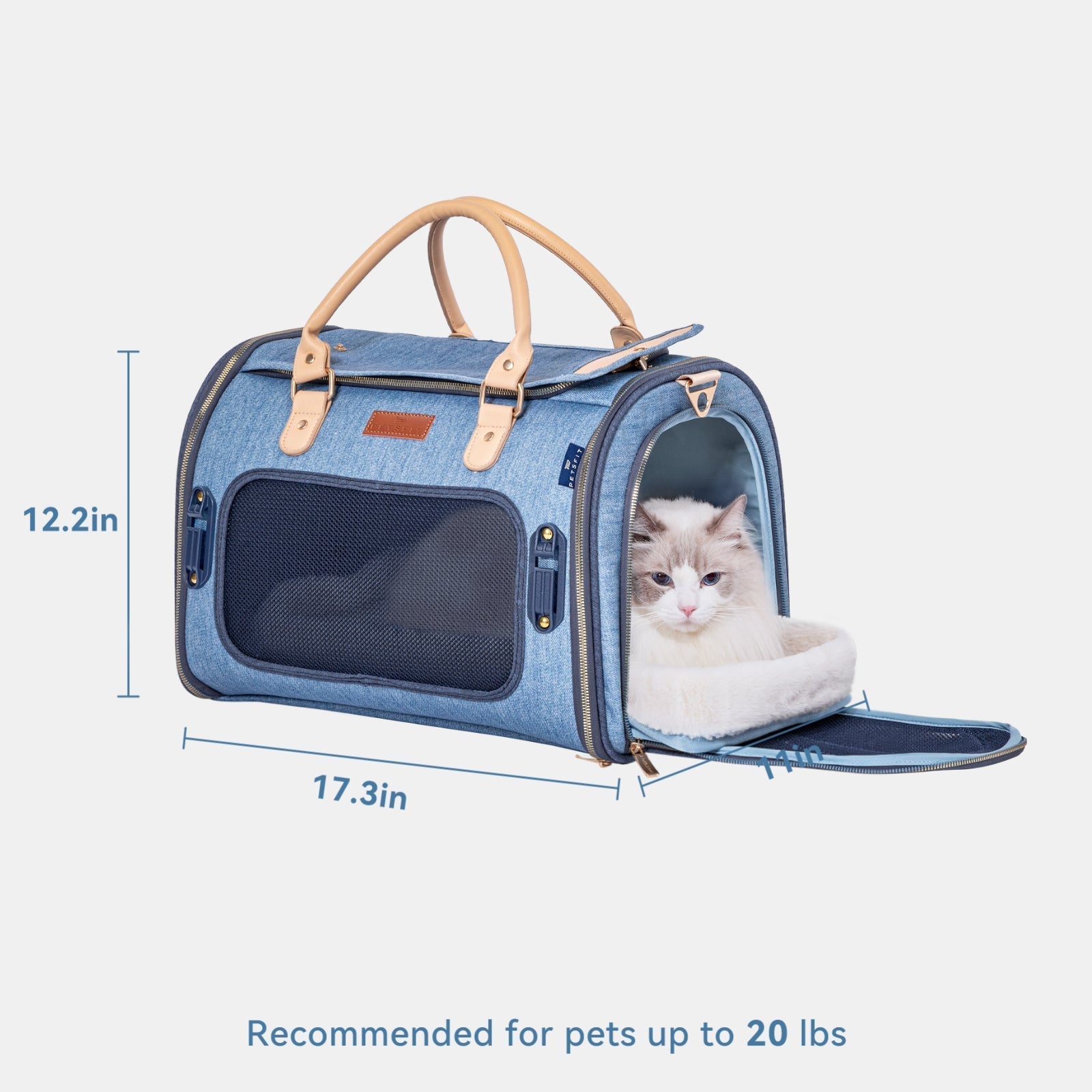 PETSFIT Vira Blazer Denim Style Pet Carrier Bag