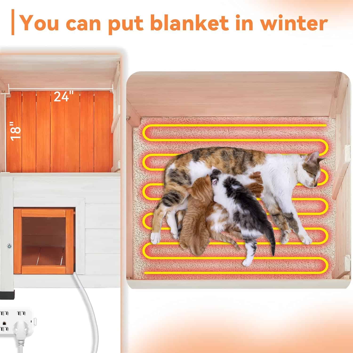 PETSFIT Heated Cat House Outdoor [Only available in the USA]