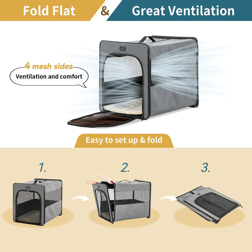 PETSFIT Dog Crate For Travel Collapsible Dog Crate
