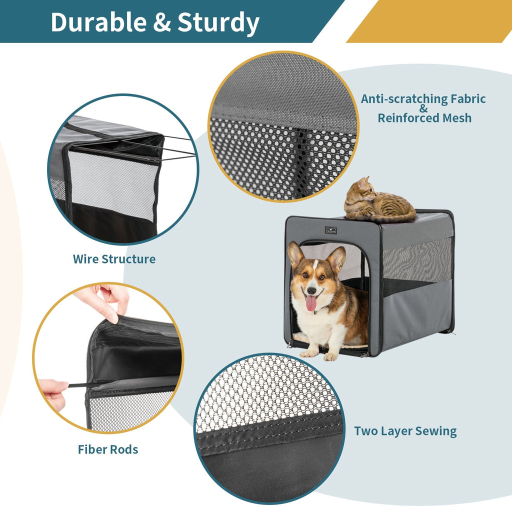 PETSFIT Dog Crate For Travel Collapsible Dog Crate