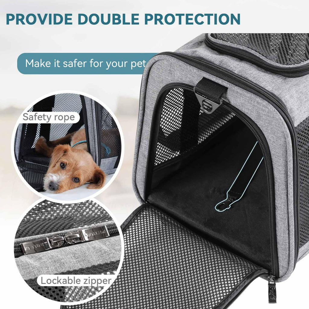 PETSFIT Large Capacity Lightweight Washable Soft-Sided Pet Travel Carrier
