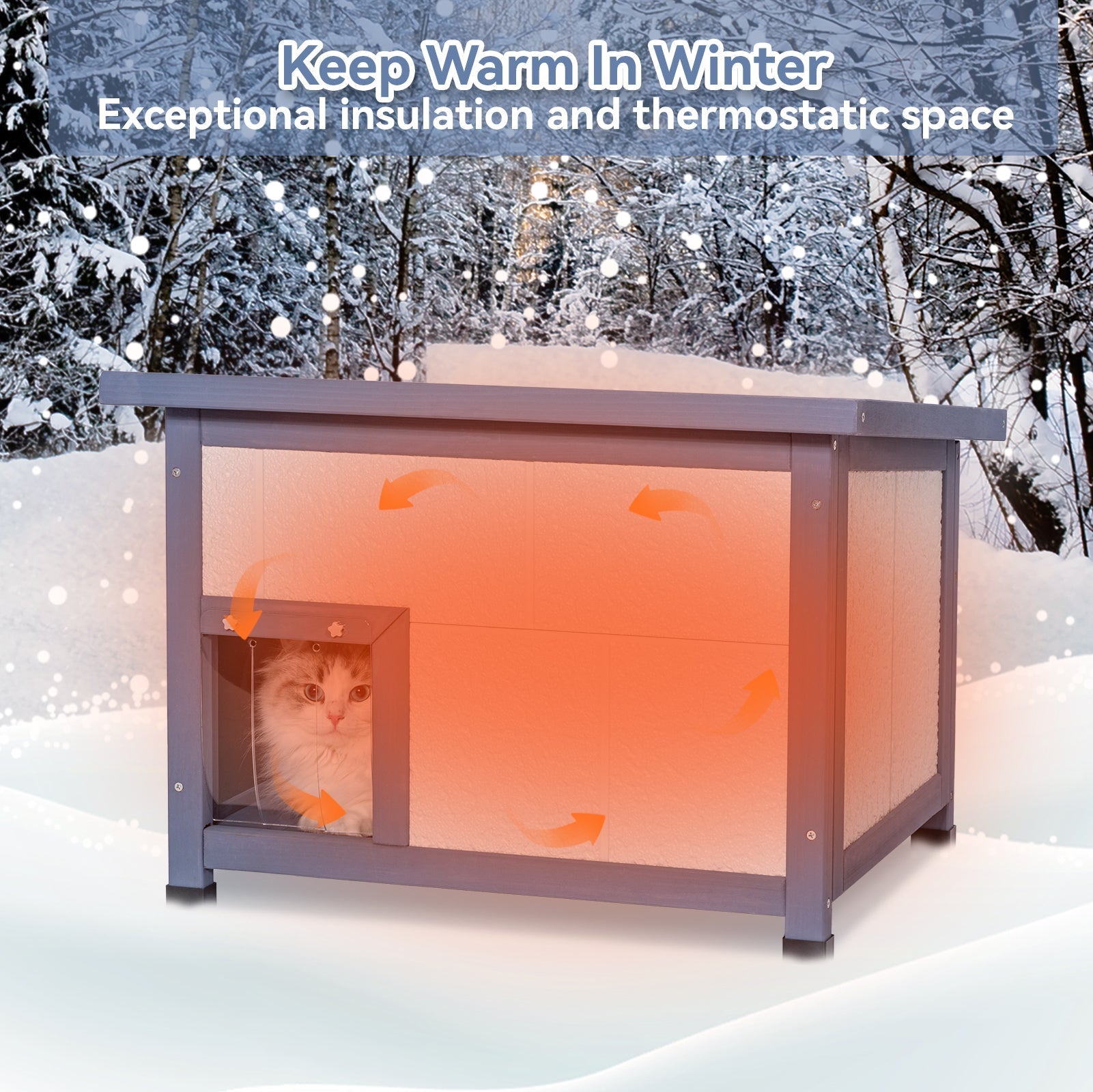 PETSFIT Large Catio Outdoor Cat Enclosure Weatherproof & Waterproof Outside Cat House