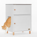 PETSFIT Litter Box Enclosure Stylish Furniture with Odor-Free Storage Cabinet