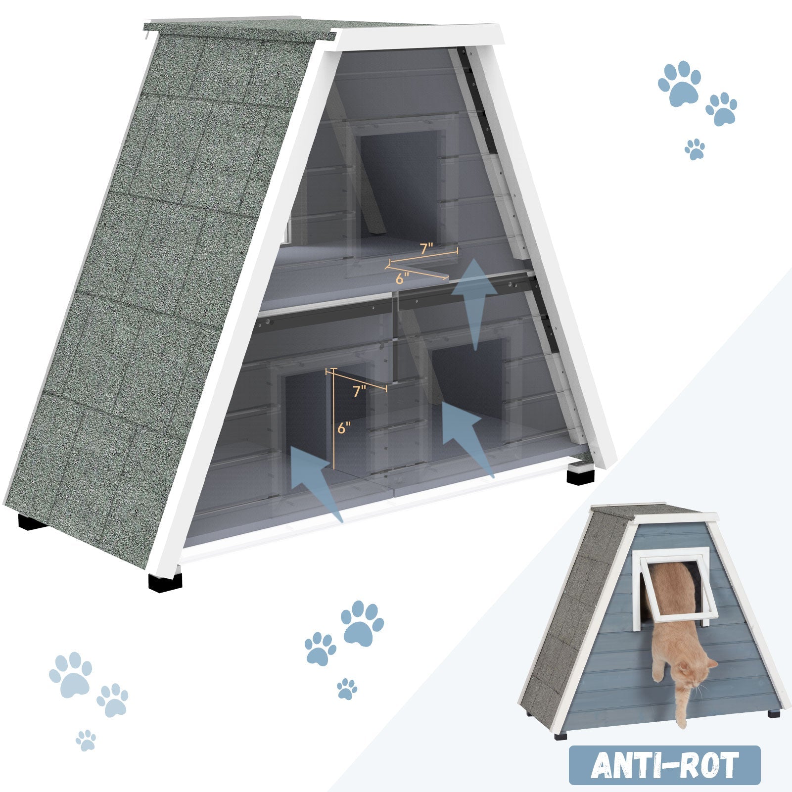 PETSFIT Outside Feral Cat House with Escape Door