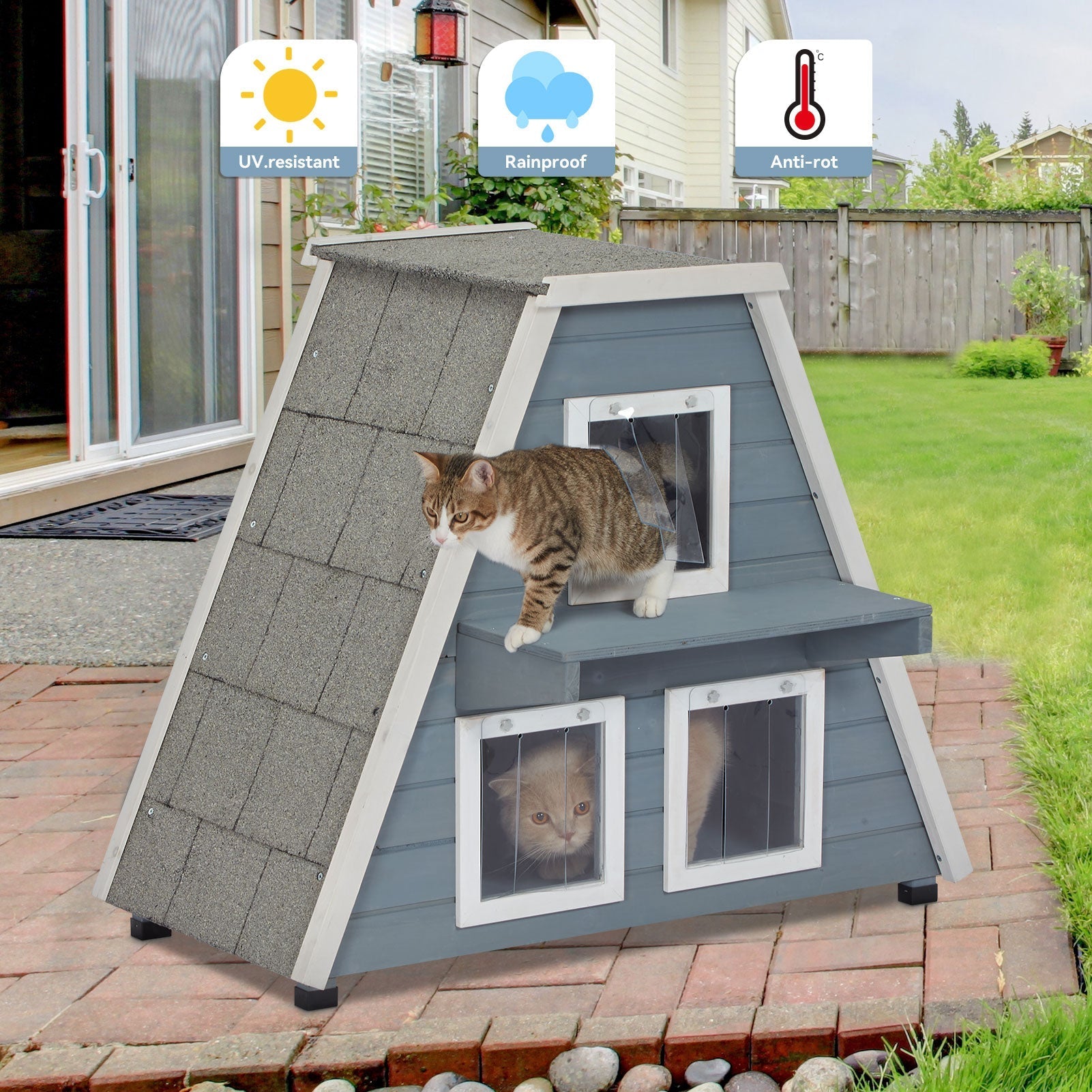PETSFIT Outside Feral Cat House with Escape Door